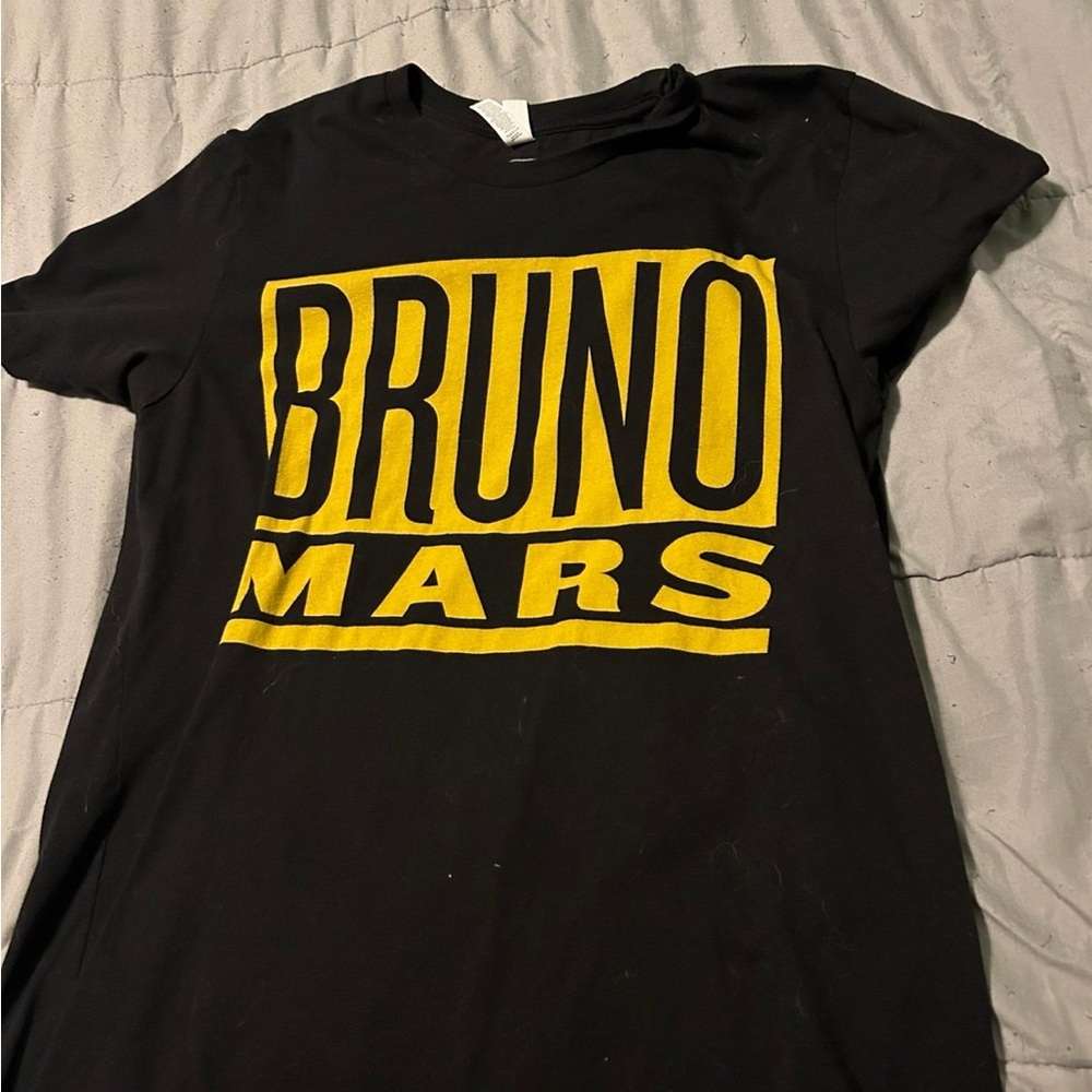 Bruno mars Black and Yellow Short Sleeve Concert t-shirt